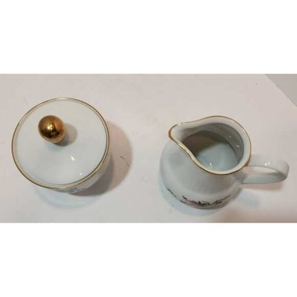 Vtg Henneberg Porzellan 1777 Sugar Bowl and Creamer Set Made in East Germany - Picture 3 of 16